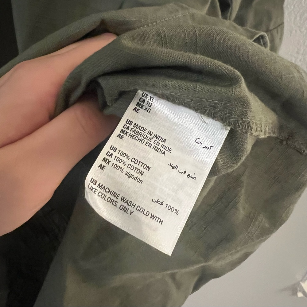 Karen Scott Olive Green Mini Shirt Dress XL - Picture 6 of 6